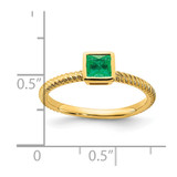 14k Square Bezel Emerald Ring