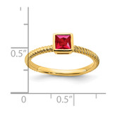 14k Square Bezel Ruby Ring