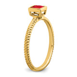 14k Square Bezel Ruby Ring