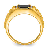 14k Square Onyx and Diamond Mens Ring - RM-FF7EF919-1677
