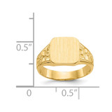 14K Square Polished Baby Signet Ring