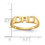 14k Squared Top Hollowed Out D Diamond DAD Ring Mounting