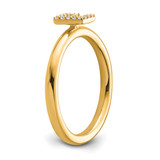 14K Stackable Diamond Initial E Ring