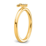 14K Stackable Diamond Initial T Ring