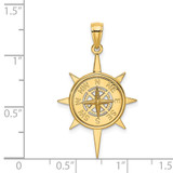 14K Star Frame w/ Nautical Compass Center Charm