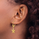 14K Starfish Leverback Earrings