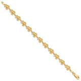 14k Swimming Sea Turtle 7.25 inch Bracelet
