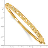 14k Swirl Design Holds 3/4 carat (5-2.9mm/6-1.7mm/12-1.3mm Round Stones) Hinged Oval Bangle Mounting