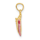 14k Textured and Enamel Conch Shell Pendant - K7-1A8C3ABF-9154