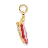 14k Textured and Enamel Conch Shell Pendant - K7-CC4B5A83-4899
