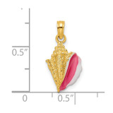 14k Textured and Enamel Conch Shell Pendant - K7-CC4B5A83-4899