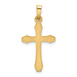 14k Textured and Polished Latin Cross Pendant - XR-27F2E00B-8593