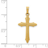 14k Textured and Polished Passion Cross Pendant - XR-9638D3F6-9555