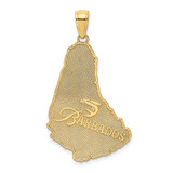14K Textured BARBADOS Map Charm