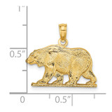 14K Textured Bear Charm