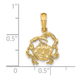 14K Textured Crab Charm - K7-98428AC7-7478