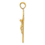 14K Textured Crucifix Latin Cross Pendant