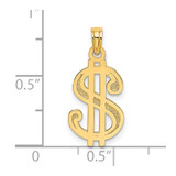 14K Textured Dollar Sign Charm