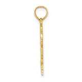 14K Textured Heart and Horse Charm