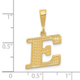 14k Textured Initial E Charm