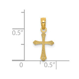 14K Textured Mini Cross Charm