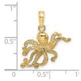 14K Textured Octopus Charm - K7-08782D0E-5622