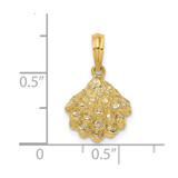14K Textured Oyster Shell Charm - K7-A5C9E271-7475