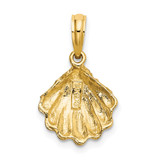 14K Textured Oyster Shell Charm - K7-A5C9E271-7475