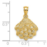 14K Textured Oyster Shell Charm - K7-A6D1895D-3239