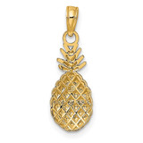 14K Textured Pineapple Charm