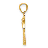 14k Textured Polished Palm Tree Pendant