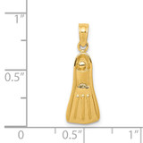 14K  3D Scuba Flipper Pendant