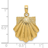 14K Textured Scallop Shell Charm - K7-14E1A230-1528