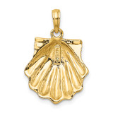 14K Textured Scallop Shell Charm - K7-14E1A230-1528