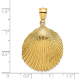 14K Textured Scallop Shell Charm - K7-D77884CF-3876