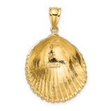 14K Textured Scallop Shell Charm - K7-D77884CF-3876