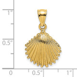 14K Textured Scallop Shell Charm - K7-FC3A6071-8796