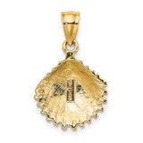 14K Textured Scallop Shell Charm - K7-FC3A6071-8796