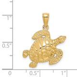 14K Textured Sea Turtle Charm - K7-20815DAE-3704