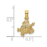14K Textured Sea Turtle Charm - K7-AADE7B84-2610