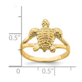 14k Textured Sea Turtle Ring