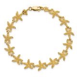 14k Textured Starfish 7.25 inch Bracelet