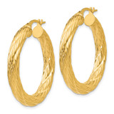 14k Textured Tube Hoop Earrings - TF-495D0BA7-8420
