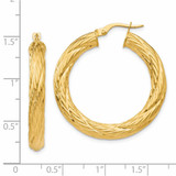 14k Textured Tube Hoop Earrings - TF-495D0BA7-8420