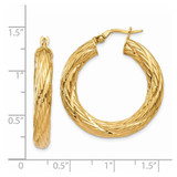 14k Textured Tube Hoop Earrings - TF-943C3E70-4939