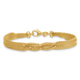 14K Textured Woven Mesh Fancy 7.5 inch Bracelet