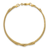 14K Textured Woven Mesh Fancy 7.5 inch Bracelet