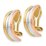 14k TRI COLOR NON-PIERCED EARRINGS