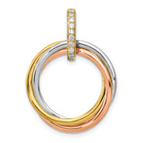 14k Tri-color 1/10ct. Diamond Intertwined Circles Pendant
