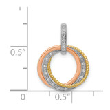14k Tri-color 1/20ct. Diamond Moveable Circles Pendant